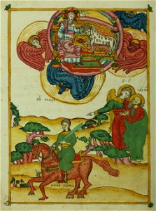 Walters Ms. W917 - Apocalypse by Andrew of Caesarea f.056v The second seal, the red rider