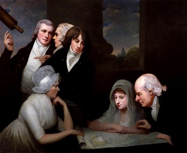 Adam Walker and his family by George Romney. Free illustration for personal and commercial use.