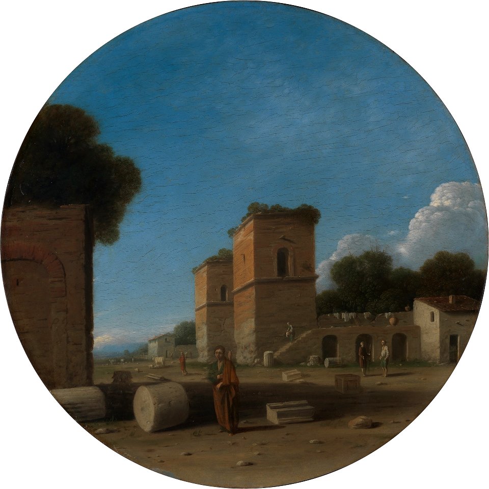 Goffredo Wals - A Roman Landscape with Figures