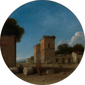 Goffredo Wals - A Roman Landscape with Figures