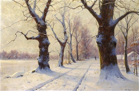 Walter Moras - Winterliche Allee. Free illustration for personal and commercial use.
