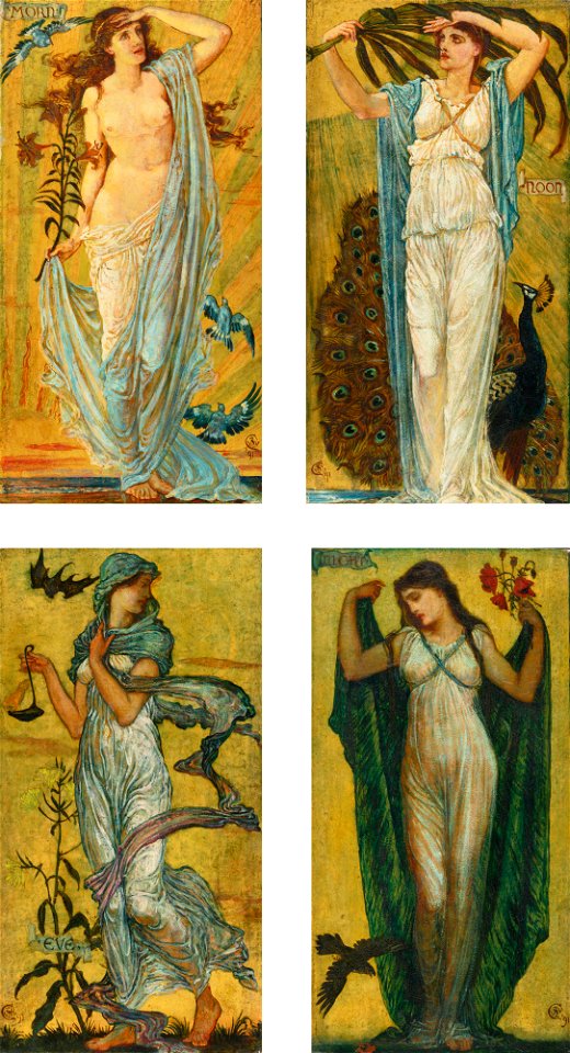 Walter Crane - Morn; Noon; Eve; Night, 1891