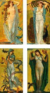 Walter Crane - Morn; Noon; Eve; Night, 1891