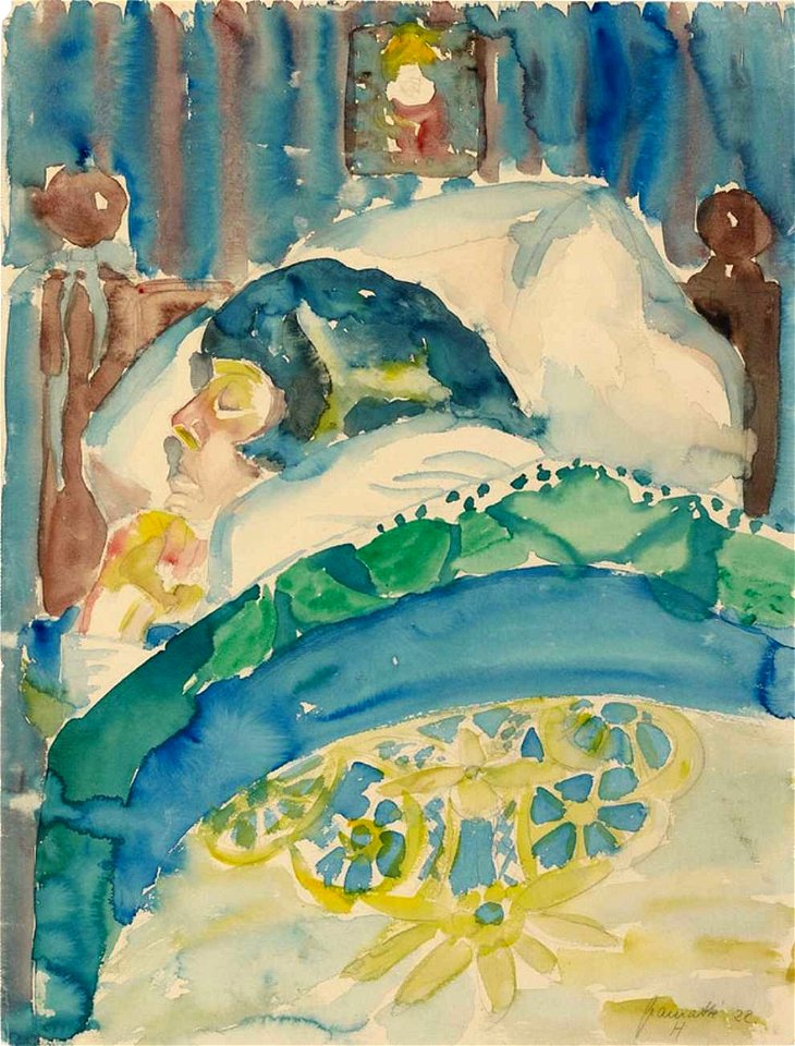 Walter Grammatté Frau im Bett (schlafend) 1922