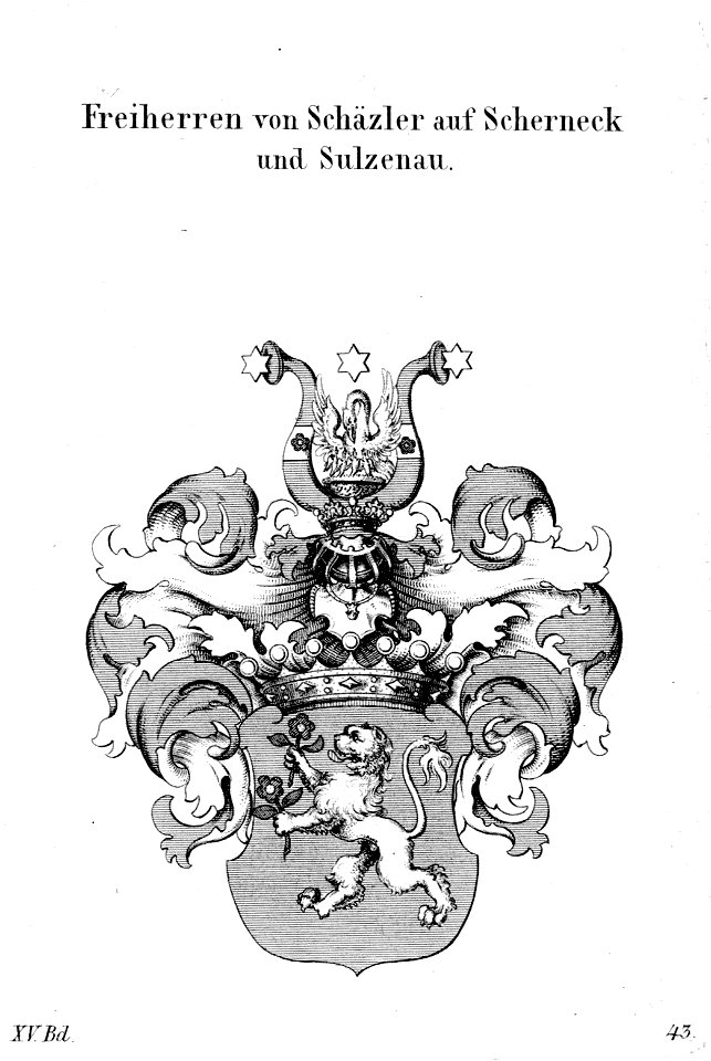 Wappen Schaezler auf Scherneck und Sulzenau 1820