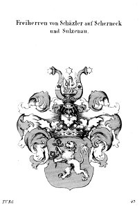 Wappen Schaezler auf Scherneck und Sulzenau 1820