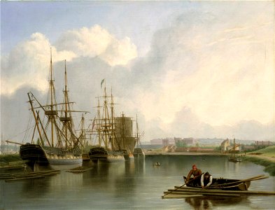 Joseph Walter - Shipping off Bristol. Free illustration for personal and commercial use.