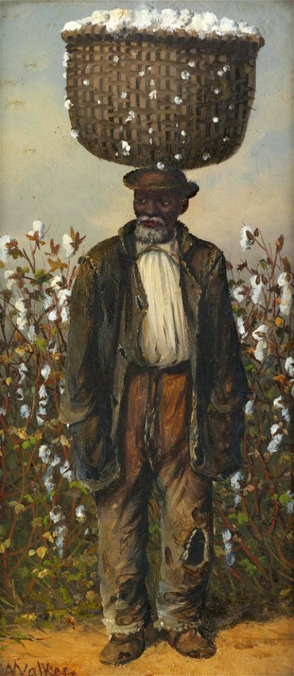 William Aiken Walker - Man with a basket of cotton