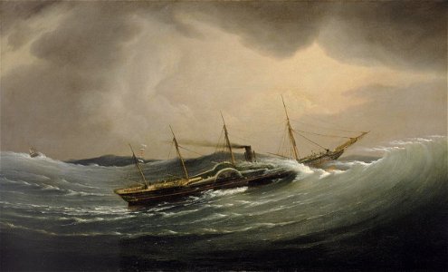 Joseph Walter - The 'Great Western' riding a tidal wave, 11 December 1844