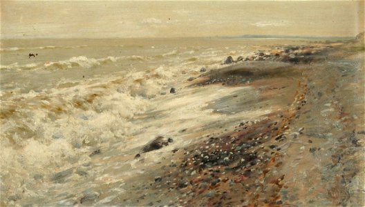 Walter Moras - Brandung an steinigem Strand