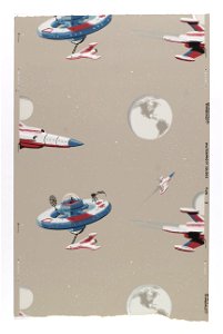 Wallpaper with space stations and rockets - Google Art Project