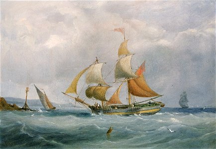 Joseph Walter - A Trading Brig Entering the Bristol Avon