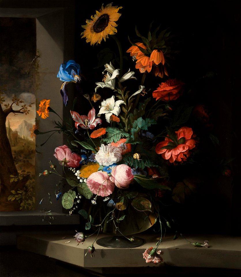 Floral Still Life by Jacob van Walscapelle, 1681, Speed Art Museum