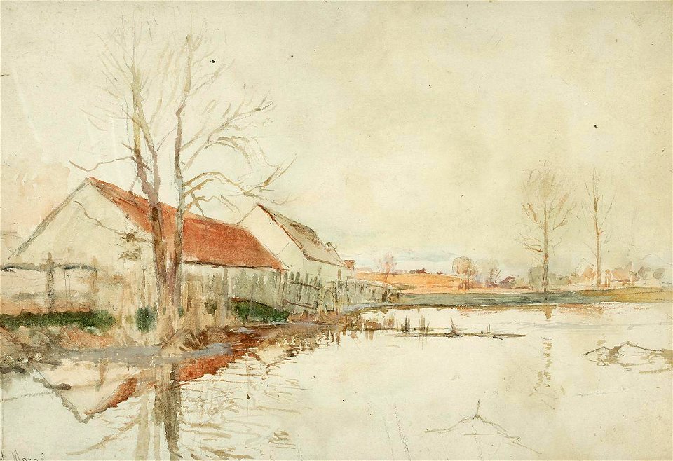 Walter Moras - Ländliche Häuser am Wasser