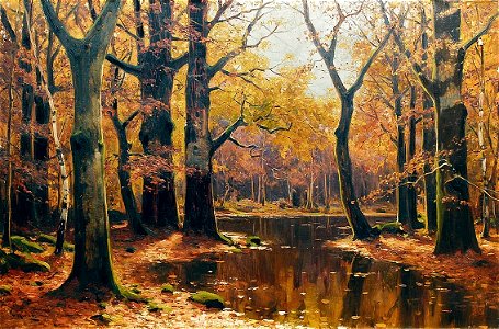 Walter Moras - Waldlandschaft mit Teich
