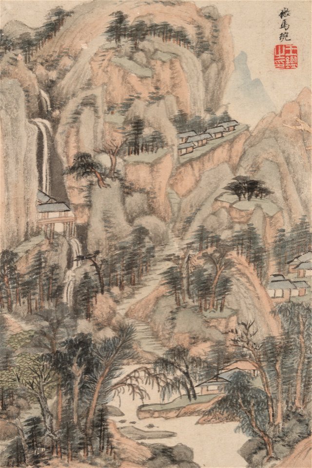 Wang Jian - Landscape in the Style of Various Old Masters, In the Style of Ma Wan - 1976.26.3g - Yale University Art Gallery