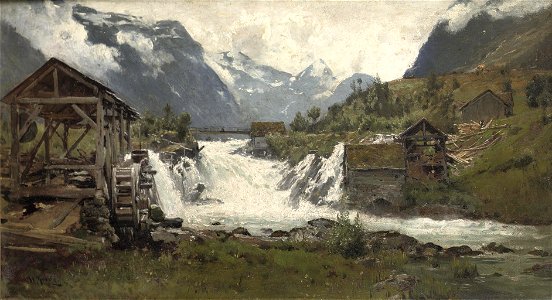 Walter Moras - Wassermühle in einer alpinen Landschaft