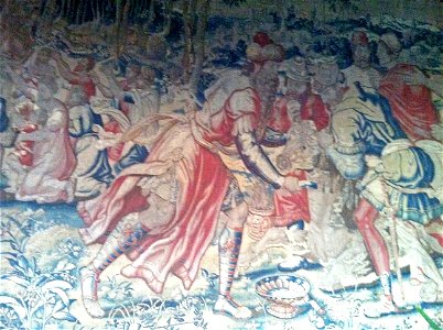Wandteppich Rathaus Krefeld, Davids Sühneopfer, zugeschrieben Pieter Coecke van Aelst, Ausschnitt 01