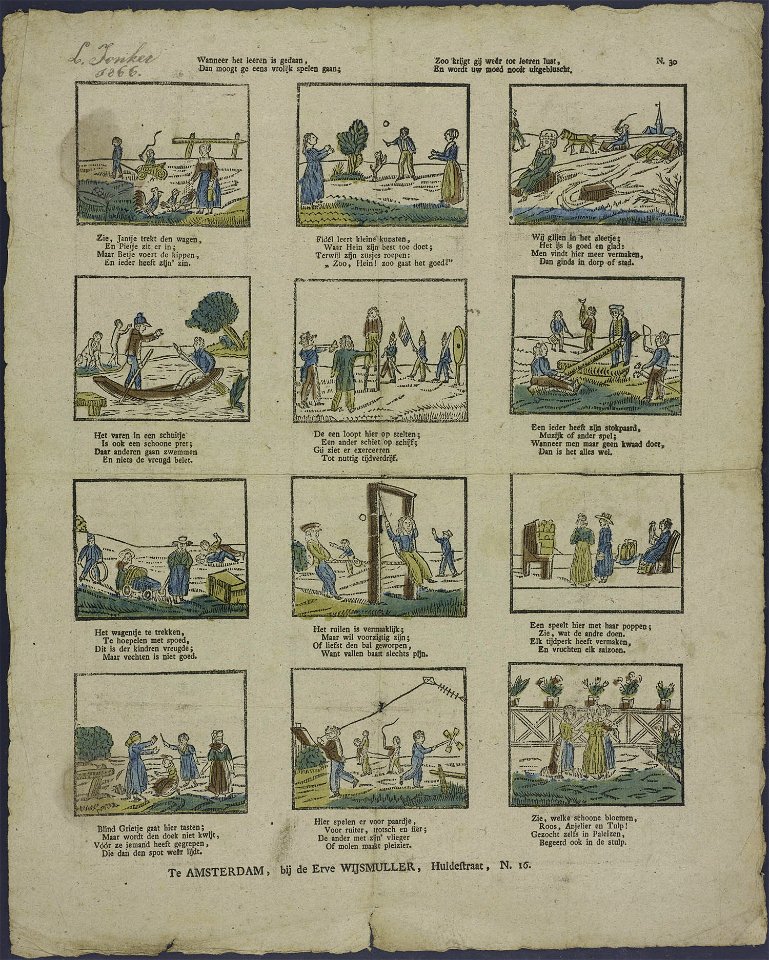 Wanneer het leeren is gedaan, Dan moogt ge eens vrolijk spelen gaan-Catchpenny print-Borms 0747