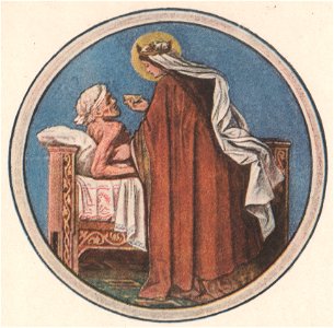 Wartburg-Palas, Fresken von Schwind (Bilderzyklus zur Heiligen Elisabeth) - Die Kranken besuchen