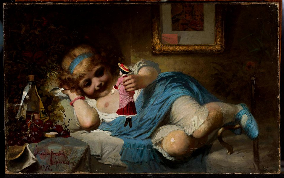Wandalin Strzałecki - Girl with a doll – Convalescent - MP 2397 MNW - National Museum in Warsaw