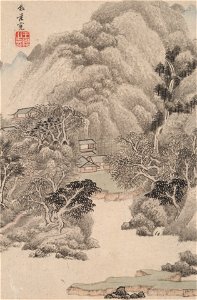 Wang Jian - Landscape in the Style of Various Old Masters, In the Style of Fan Kuan - 1976.26.3e - Yale University Art Gallery