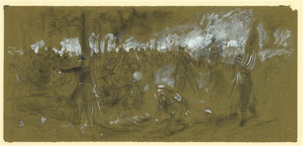 Warrens Brigade overpowered by Longstreets advance LCCN2004660309