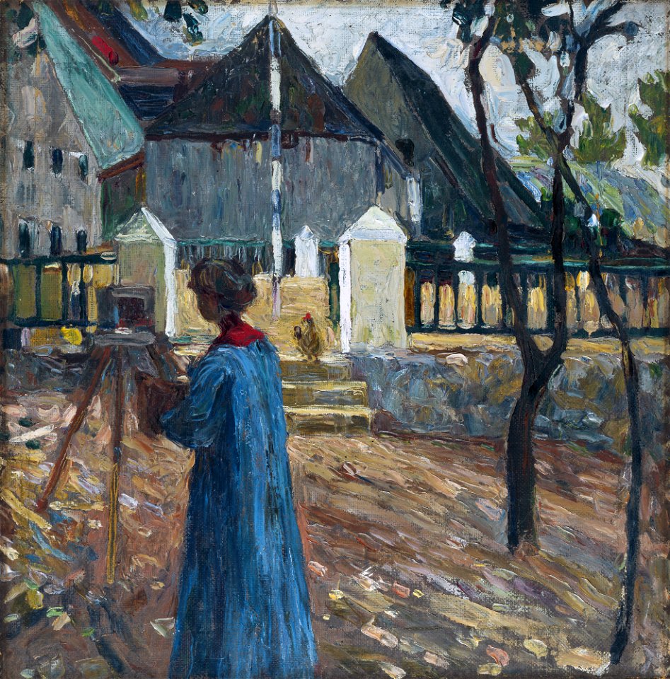 Wassily Kandinsky - Kallmünz – Gabriele Münter beim Malen II - GMS 14 - Lenbachhaus