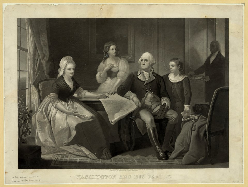 Washington and his family - original painting by C. Schussele, Phila. ; engraved by Wm. Sartain, Phila. LCCN2006680107
