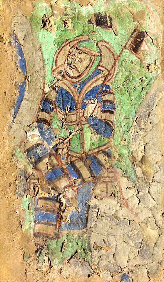 Warrior, Kizil, 6th-7th century CE