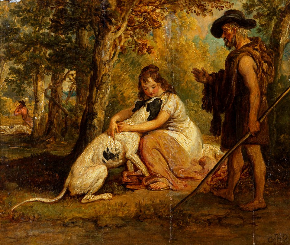 Untitled (Two Figures and Dog) by James Ward