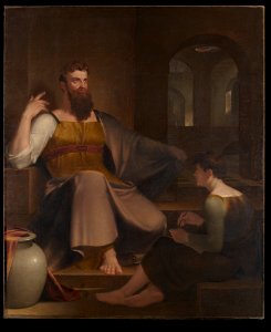 Washington Allston - Jeremiah Dictating His Prophecy of the Destruction of Jerusalem to Baruch the Scribe - 1866.1 - Yale University Art Gallery
