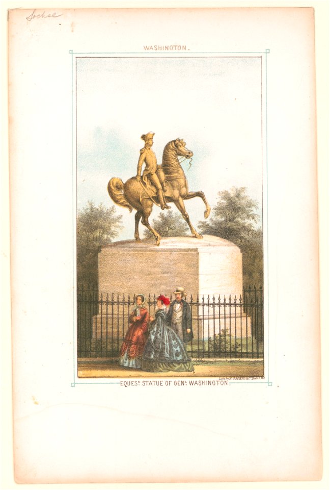 Washington. Equesn. statue of Genl. Washington - lith. by E. Sachse & Co. Balto. Md. LCCN2012648857