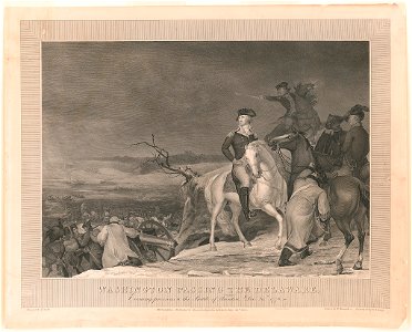 Washington passing the Delaware, evening previous to the Battle of Trenton, Dec. 25th, 1776 - - painted by T. Sully ; etched by W. Humphrys ; engraved by G.S. Lang. LCCN98501385