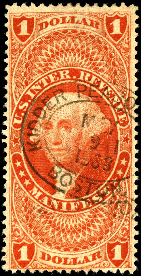 Washington Revenue $1 1862 issue
