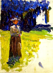 Wassily kandinsky-kochel - lady standing by the forest s edge