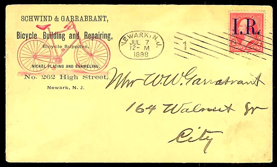Washington revenue ovprt on cover 1898