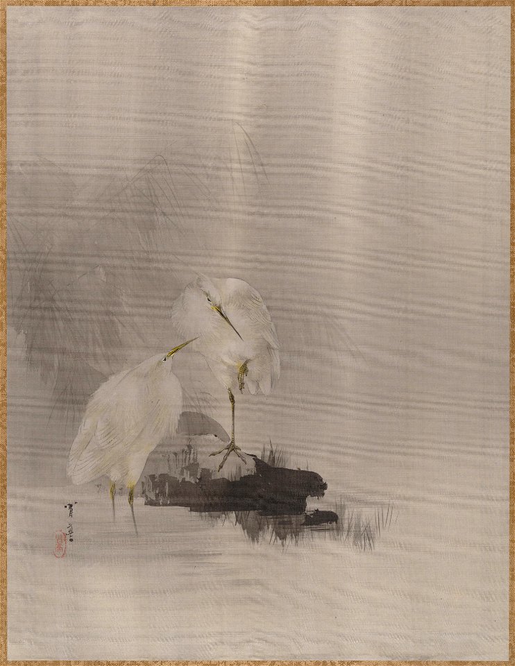 Watanabe Seitei - Egrets at the Water's Edge - 14.76.61.52 - Metropolitan Museum of Art
