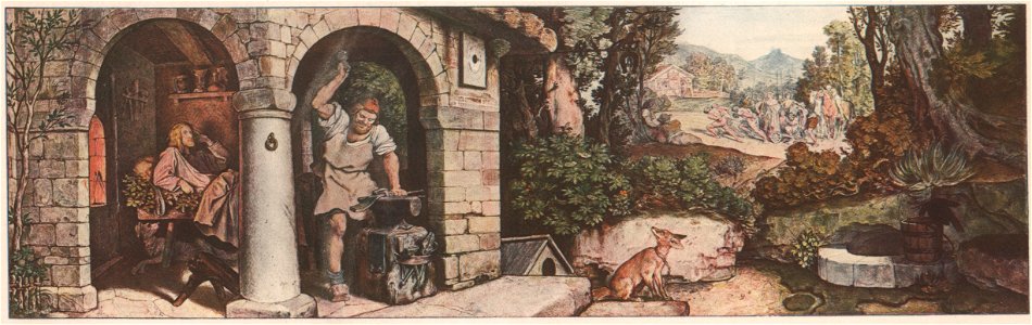 Wartburg-Palas, Fresken von Schwind (Bilderzyklus Landgrafensagen) - Schmied zu Ruhla