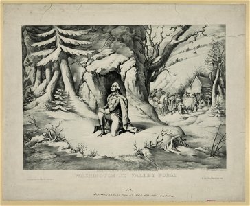 Washington at Valley Forge - Lith of F. Heppenheimer, 22 N. William St., NY. LCCN2004667971
