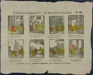 Wat Moeder Gans vertelt, doet u deez' plaat aanschouwen, hoe Asschepoetster met een' koningszoon ging trouwen-Catchpenny print-Borms 0997
