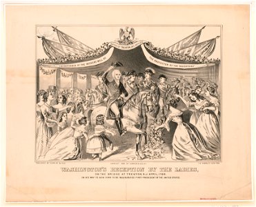 Washington's reception by the ladies, on the bridge at Trenton, N.J. April, 1789 on his way to New York to be inaugurated first President of the United States. LCCN2002698182