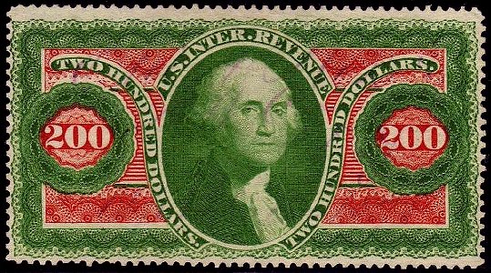 Washington revenue $200 1864 issue
