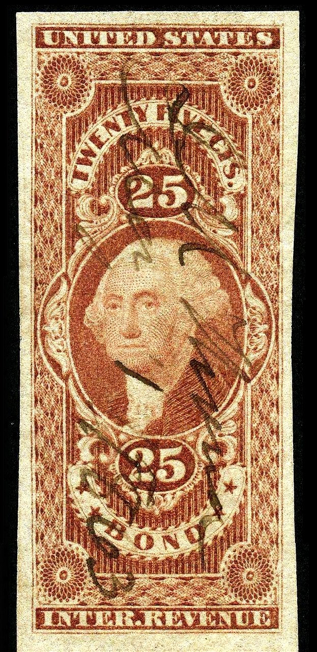 Washington revenue 25c 1862 issue R43a