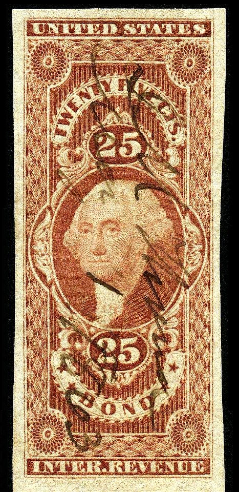 Washington revenue 25c 1862 issue R43a
