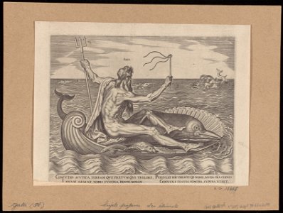 Water (Neptune) 1564 print by Philip Galle, S.I 15685, Prints Department, Royal Library of Belgium