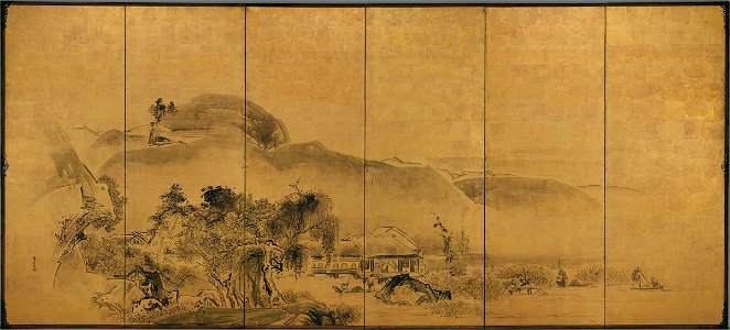 Watanabe Shikō - Landscape (left screen) - 2017.224.2 - Arthur M. Sackler Museum