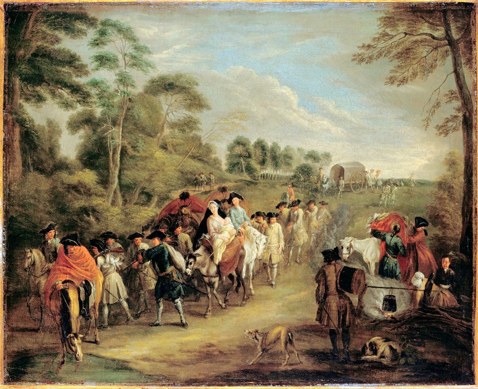 Watteau, Jean-Antoine - Soldiers on the March - Google Art Project