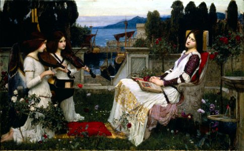 Waterhouse, John William - Saint Cecilia - 1895. Free illustration for personal and commercial use.