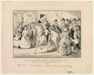 Washington's entry into New York, on the evacuation of the city by the British, Nov. 25th 1783 LCCN2017648277